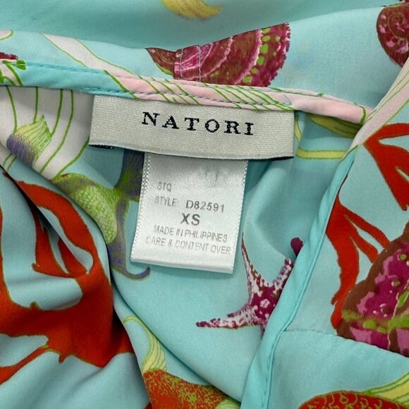 Natori Swim Cover-Up Tunic w/Hood Long Sleeve Coral Reef Ocean Starfish Size XS - Picture 6 of 8